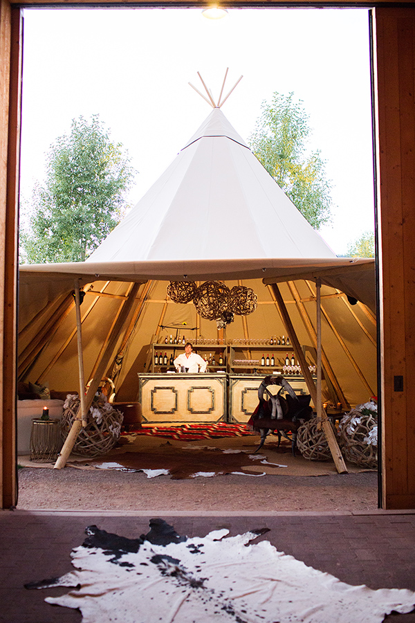 bar in teepee for outdoor event